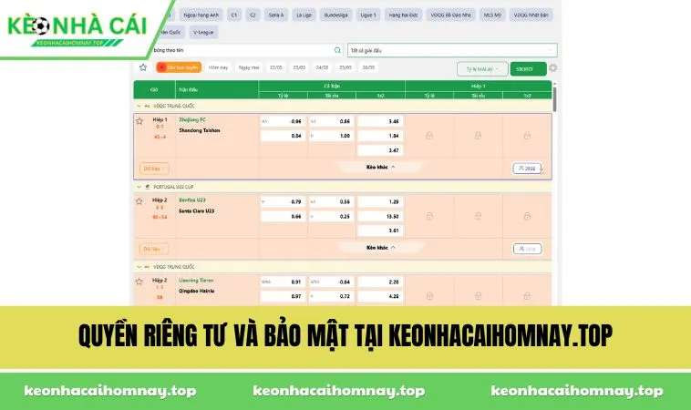 Quyền riêng tư và bảo mật tại keonhacaihomnay.top