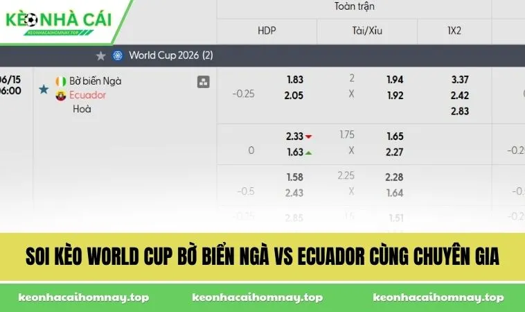 Soi kèo World Cup Bờ Biển Ngà vs Ecuador cùng chuyên gia