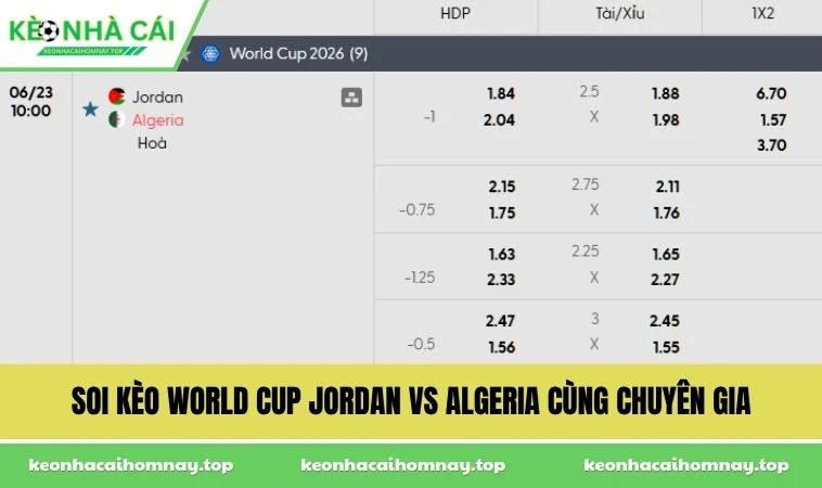 Soi kèo World Cup Jordan vs Algeria cùng chuyên gia