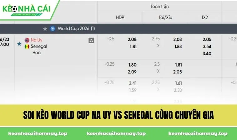 Soi kèo World Cup Na Uy vs Senegal cùng chuyên gia