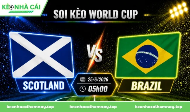 Soi kèo World Cup Scotland vs Brazil, 05h00 ngày 25/6/2026