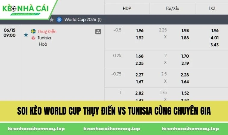 Soi kèo World Cup Thụy Điển vs Tunisia cùng chuyên gia