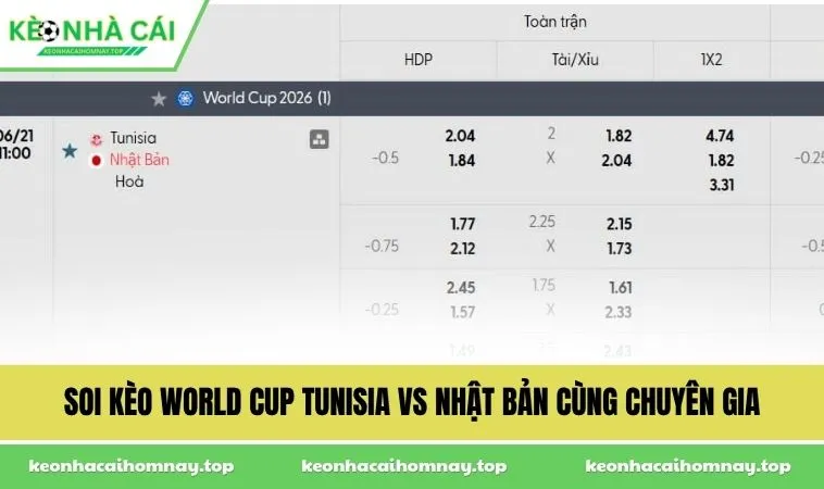 Soi kèo World Cup Tunisia vs Nhật Bản cùng chuyên gia